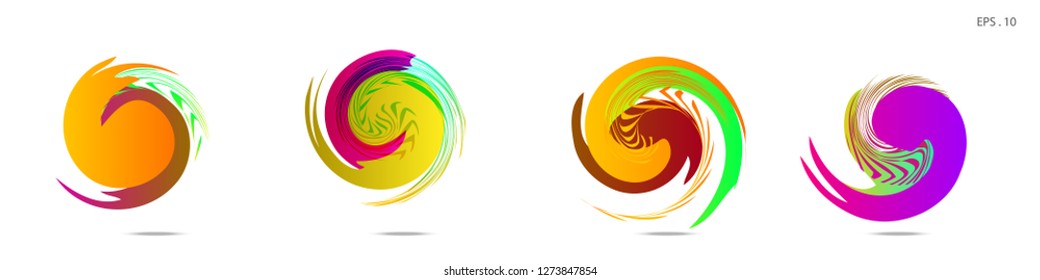 Collection of modern abstract graphic elements. Vortex vector background. Templates for logo design, leaflets or presentations. Vector illustration