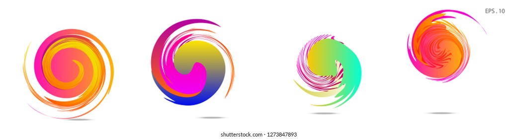 Collection of modern abstract graphic elements. Vortex vector background. Templates for logo design, leaflets or presentations. Vector illustration