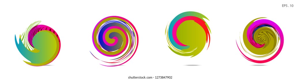 Collection of modern abstract graphic elements. Vortex vector background. Templates for logo design, leaflets or presentations. Vector illustration