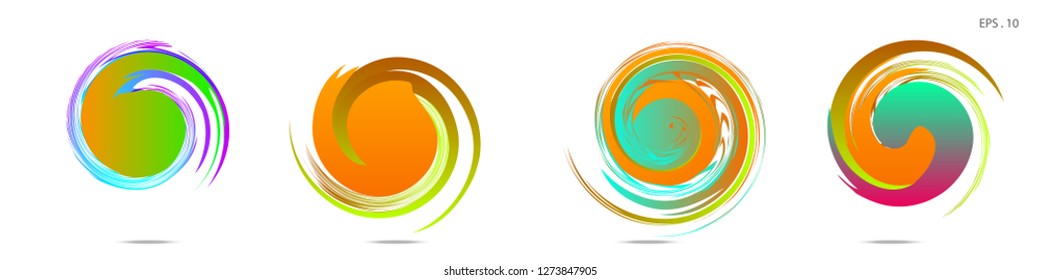 Collection of modern abstract graphic elements. Vortex vector background. Templates for logo design, leaflets or presentations. Vector illustration