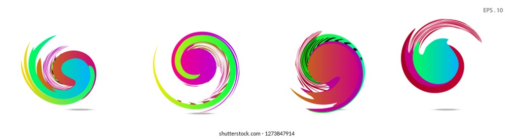 Collection of modern abstract graphic elements. Vortex vector background. Templates for logo design, leaflets or presentations. Vector illustration