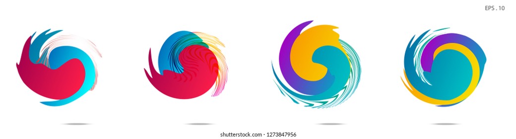 Collection of modern abstract graphic elements. Vortex vector background. Templates for logo design, leaflets or presentations. Vector illustration
