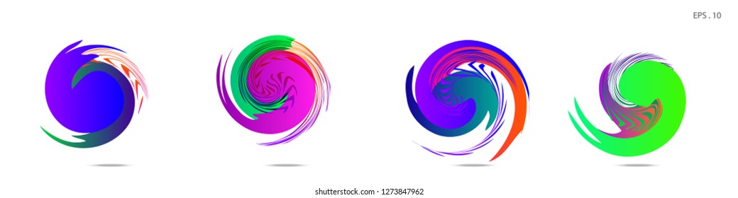 Collection of modern abstract graphic elements. Vortex vector background. Templates for logo design, leaflets or presentations. Vector illustration