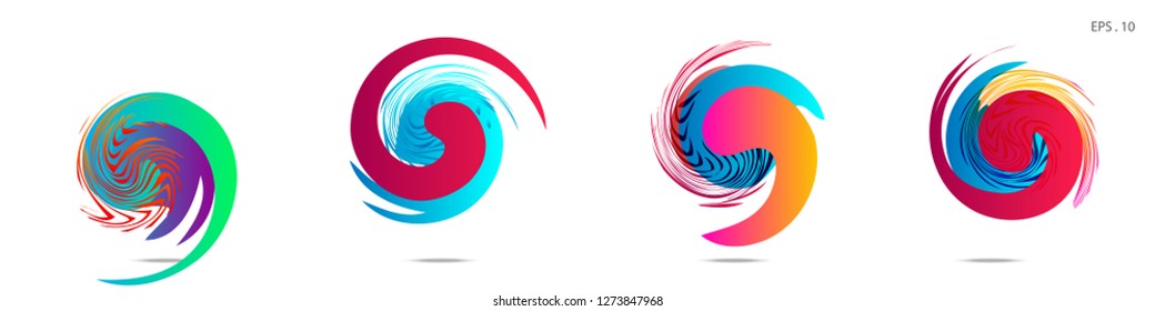 Collection of modern abstract graphic elements. Vortex vector background. Templates for logo design, leaflets or presentations. Vector illustration
