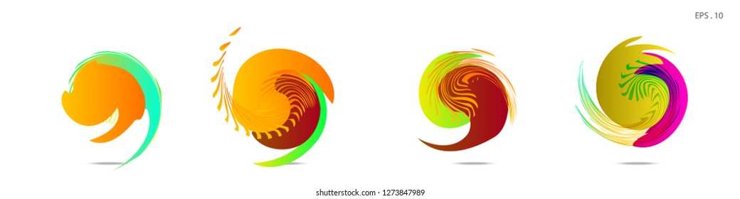 Collection of modern abstract graphic elements. Vortex vector background. Templates for logo design, leaflets or presentations. Vector illustration