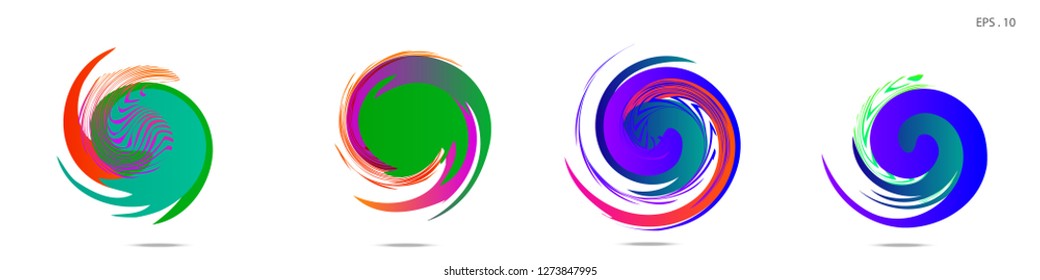 Collection of modern abstract graphic elements. Vortex vector background. Templates for logo design, leaflets or presentations. Vector illustration