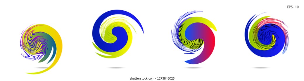 Collection of modern abstract graphic elements. Vortex vector background. Templates for logo design, leaflets or presentations. Vector illustration