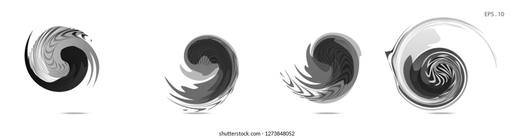 Collection of modern abstract graphic elements. Vortex vector background. Templates for logo design, leaflets or presentations. Vector illustration