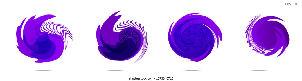 Collection of modern abstract graphic elements. Vortex vector background. Templates for logo design, leaflets or presentations. Vector illustration
