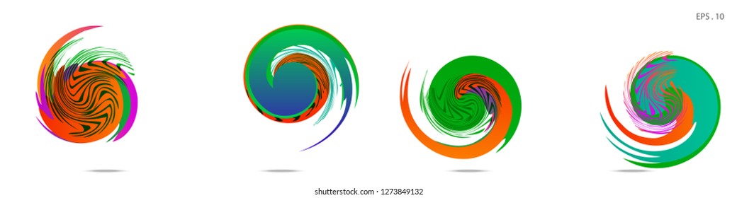 Collection of modern abstract graphic elements. Vortex vector background. Templates for logo design, leaflets or presentations. Vector illustration