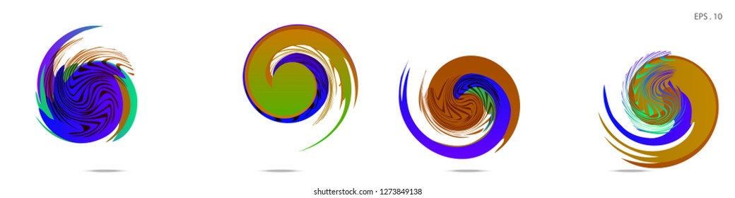 Collection of modern abstract graphic elements. Vortex vector background. Templates for logo design, leaflets or presentations. Vector illustration