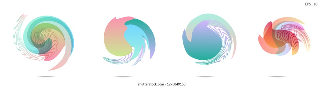 Collection of modern abstract graphic elements. Vortex vector background. Templates for logo design, leaflets or presentations. Vector illustration