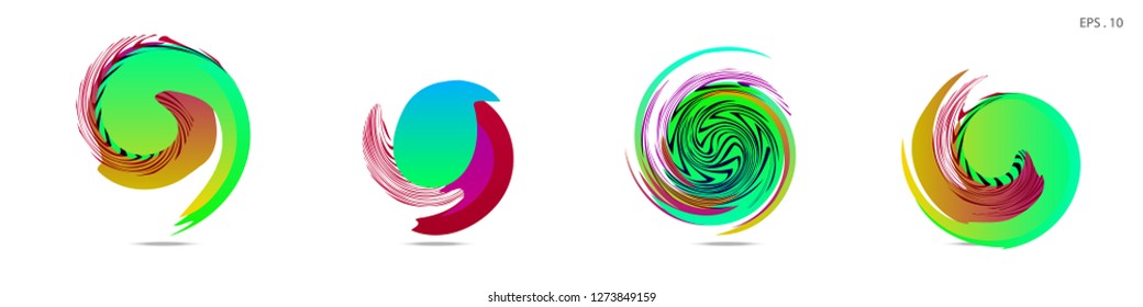 Collection of modern abstract graphic elements. Vortex vector background. Templates for logo design, leaflets or presentations. Vector illustration
