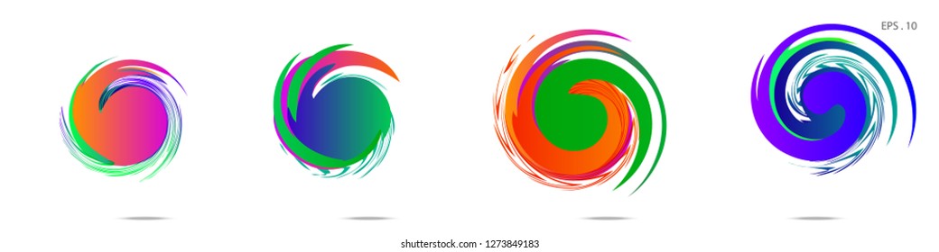 Collection of modern abstract graphic elements. Vortex vector background. Templates for logo design, leaflets or presentations. Vector illustration
