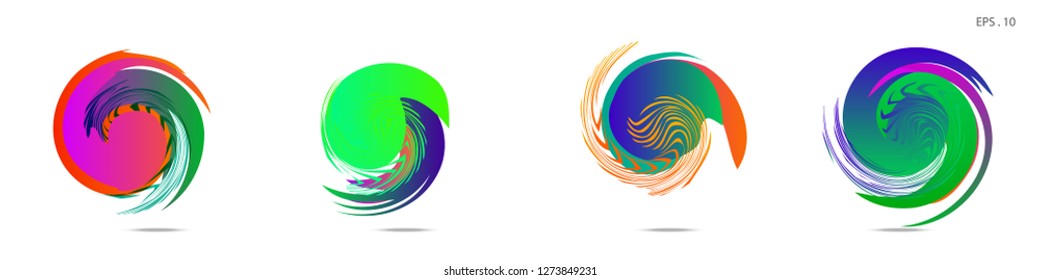 Collection of modern abstract graphic elements. Vortex vector background. Templates for logo design, leaflets or presentations. Vector illustration