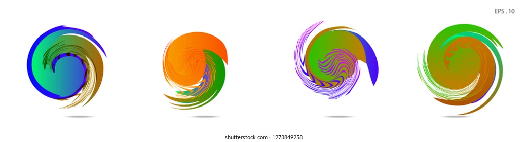 Collection of modern abstract graphic elements. Vortex vector background. Templates for logo design, leaflets or presentations. Vector illustration