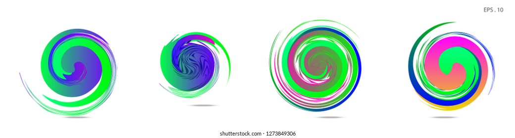Collection of modern abstract graphic elements. Vortex vector background. Templates for logo design, leaflets or presentations. Vector illustration