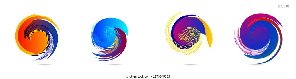 Collection of modern abstract graphic elements. Vortex vector background. Templates for logo design, leaflets or presentations. Vector illustration