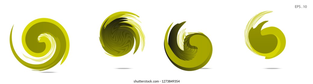 Collection of modern abstract graphic elements. Vortex vector background. Templates for logo design, leaflets or presentations. Vector illustration