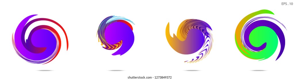 Collection of modern abstract graphic elements. Vortex vector background. Templates for logo design, leaflets or presentations. Vector illustration