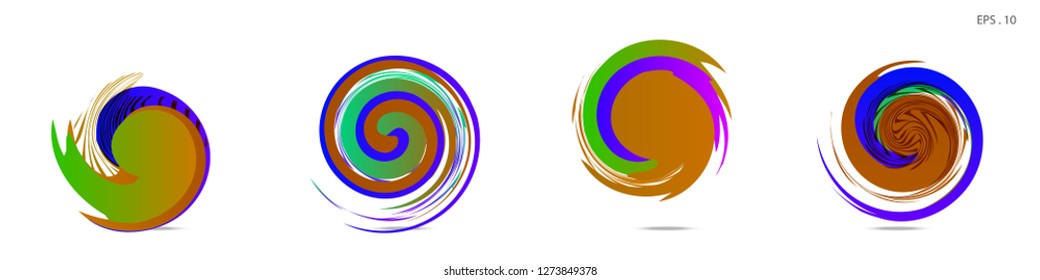 Collection of modern abstract graphic elements. Vortex vector background. Templates for logo design, leaflets or presentations. Vector illustration