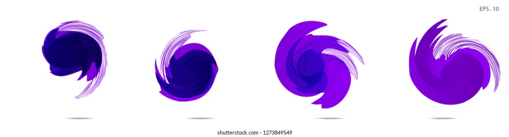 Collection of modern abstract graphic elements. Vortex vector background. Templates for logo design, leaflets or presentations. Vector illustration