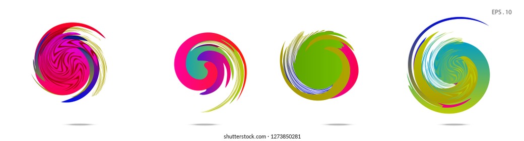 Collection of modern abstract graphic elements. Vortex vector background. Templates for logo design, leaflets or presentations. Vector illustration
