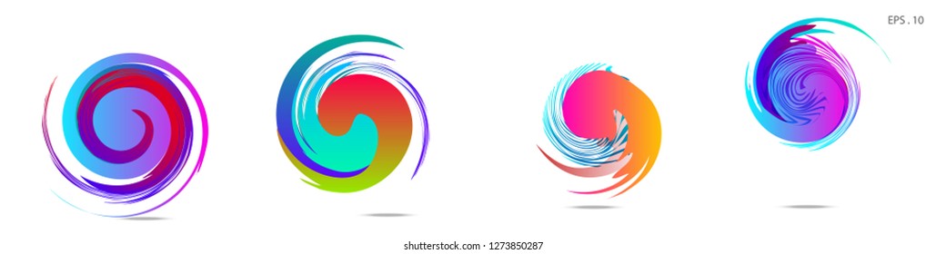Collection of modern abstract graphic elements. Vortex vector background. Templates for logo design, leaflets or presentations. Vector illustration