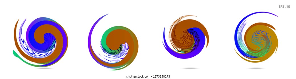 Collection of modern abstract graphic elements. Vortex vector background. Templates for logo design, leaflets or presentations. Vector illustration