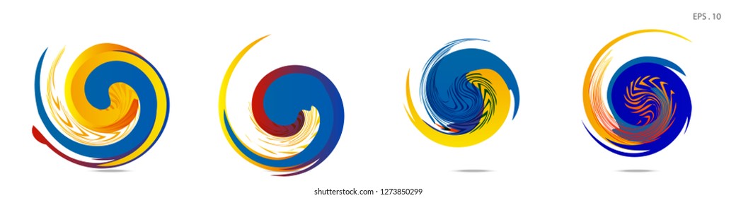 Collection of modern abstract graphic elements. Vortex vector background. Templates for logo design, leaflets or presentations. Vector illustration