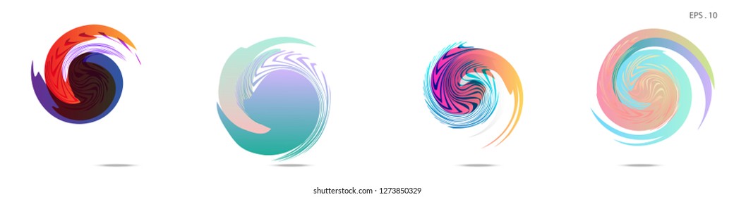 Collection of modern abstract graphic elements. Vortex vector background. Templates for logo design, leaflets or presentations. Vector illustration