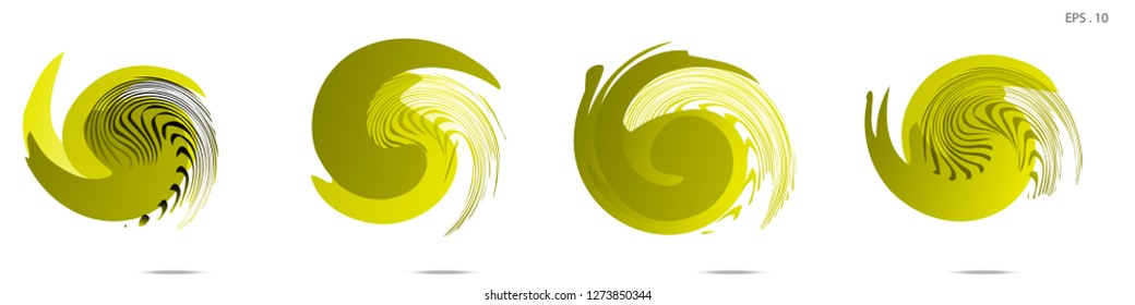 Collection of modern abstract graphic elements. Vortex vector background. Templates for logo design, leaflets or presentations. Vector illustration