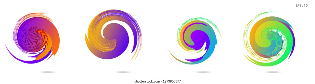 Collection of modern abstract graphic elements. Vortex vector background. Templates for logo design, leaflets or presentations. Vector illustration