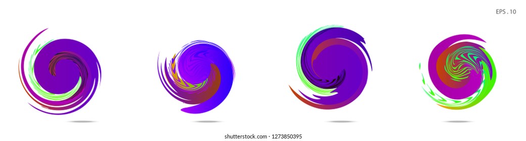 Collection of modern abstract graphic elements. Vortex vector background. Templates for logo design, leaflets or presentations. Vector illustration
