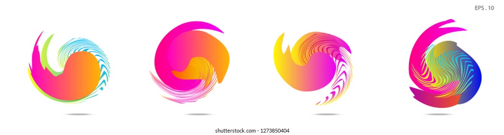 Collection of modern abstract graphic elements. Vortex vector background. Templates for logo design, leaflets or presentations. Vector illustration