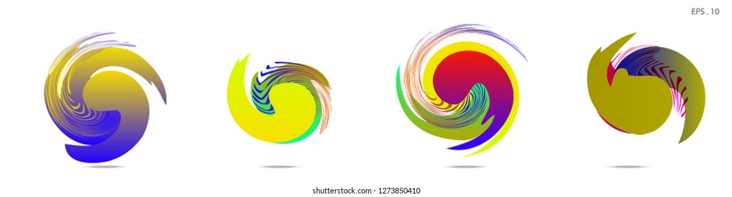 Collection of modern abstract graphic elements. Vortex vector background. Templates for logo design, leaflets or presentations. Vector illustration