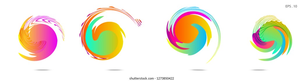 Collection of modern abstract graphic elements. Vortex vector background. Templates for logo design, leaflets or presentations. Vector illustration
