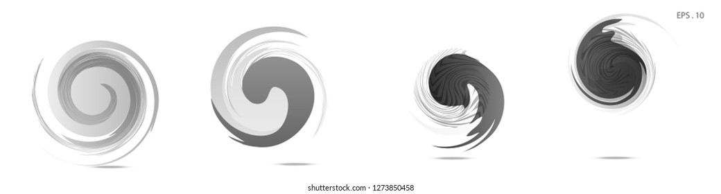 Collection of modern abstract graphic elements. Vortex vector background. Templates for logo design, leaflets or presentations. Vector illustration