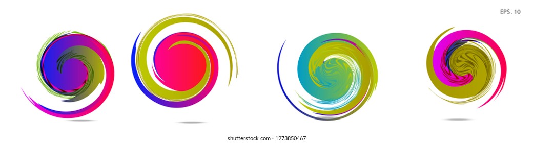 Collection of modern abstract graphic elements. Vortex vector background. Templates for logo design, leaflets or presentations. Vector illustration