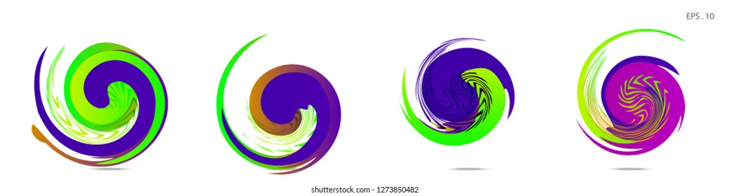 Collection of modern abstract graphic elements. Vortex vector background. Templates for logo design, leaflets or presentations. Vector illustration