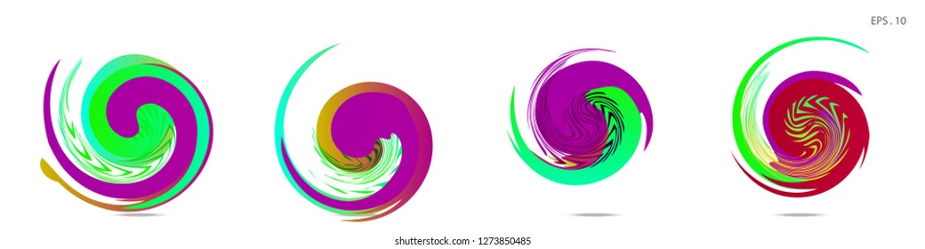 Collection of modern abstract graphic elements. Vortex vector background. Templates for logo design, leaflets or presentations. Vector illustration