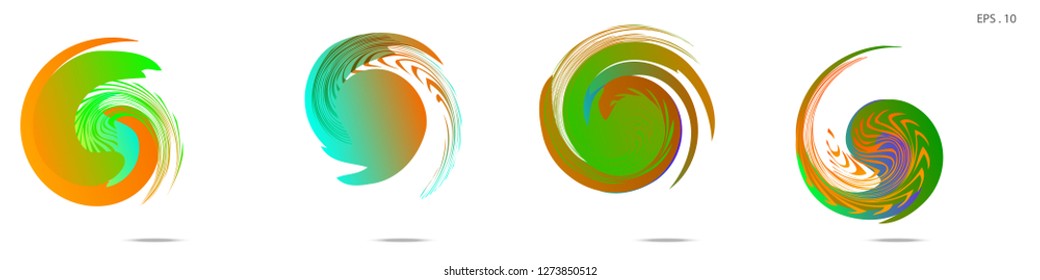 Collection of modern abstract graphic elements. Vortex vector background. Templates for logo design, leaflets or presentations. Vector illustration