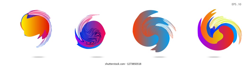 Collection of modern abstract graphic elements. Vortex vector background. Templates for logo design, leaflets or presentations. Vector illustration