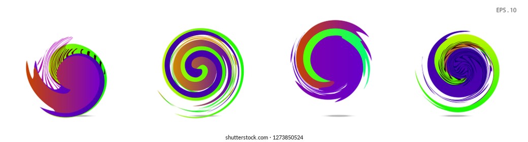 Collection of modern abstract graphic elements. Vortex vector background. Templates for logo design, leaflets or presentations. Vector illustration