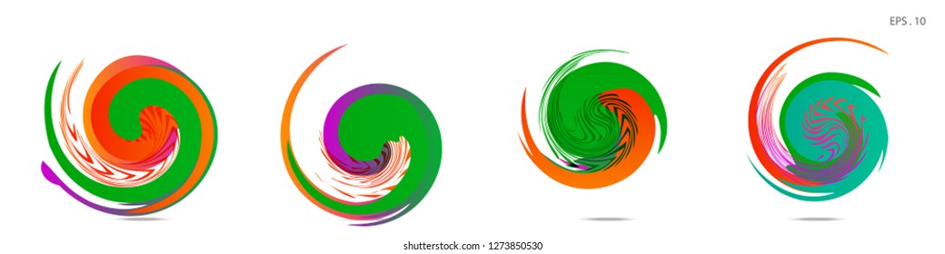 Collection of modern abstract graphic elements. Vortex vector background. Templates for logo design, leaflets or presentations. Vector illustration