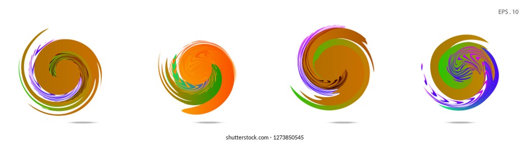 Collection of modern abstract graphic elements. Vortex vector background. Templates for logo design, leaflets or presentations. Vector illustration