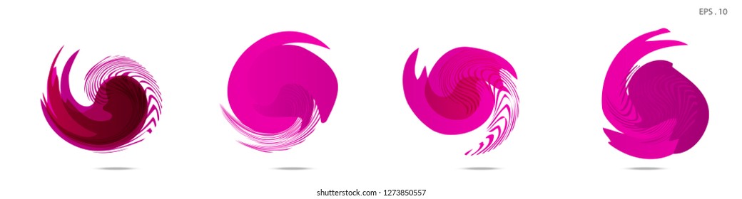 Collection of modern abstract graphic elements. Vortex vector background. Templates for logo design, leaflets or presentations. Vector illustration