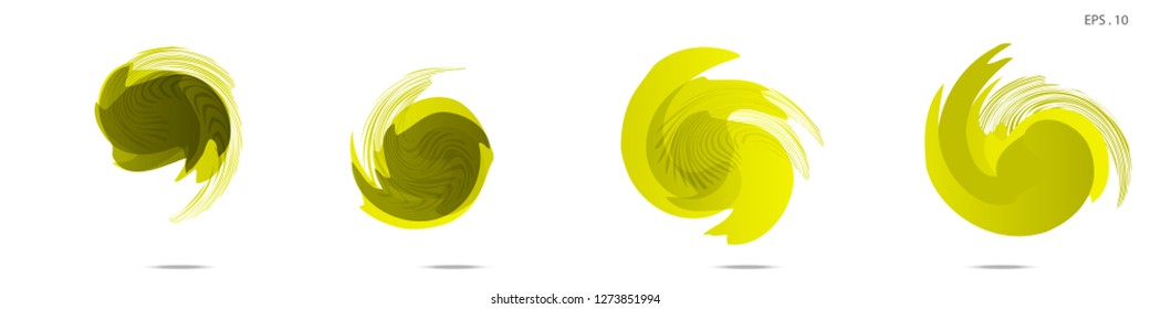Collection of modern abstract graphic elements. Vortex vector background. Templates for logo design, leaflets or presentations. Vector illustration
