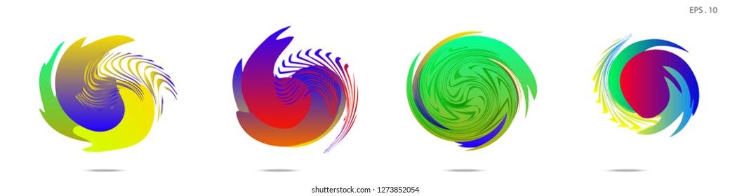 Collection of modern abstract graphic elements. Vortex vector background. Templates for logo design, leaflets or presentations. Vector illustration