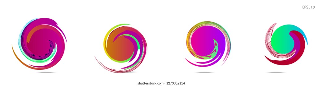 Collection of modern abstract graphic elements. Vortex vector background. Templates for logo design, leaflets or presentations. Vector illustration